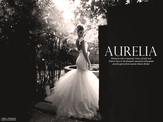 Lauren Elaine Aurelia Gown. Mermaid wedding gown with tulle & lace.