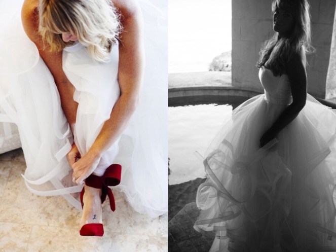 Valentino heels and Lauren Elaine Bridal, real weddings