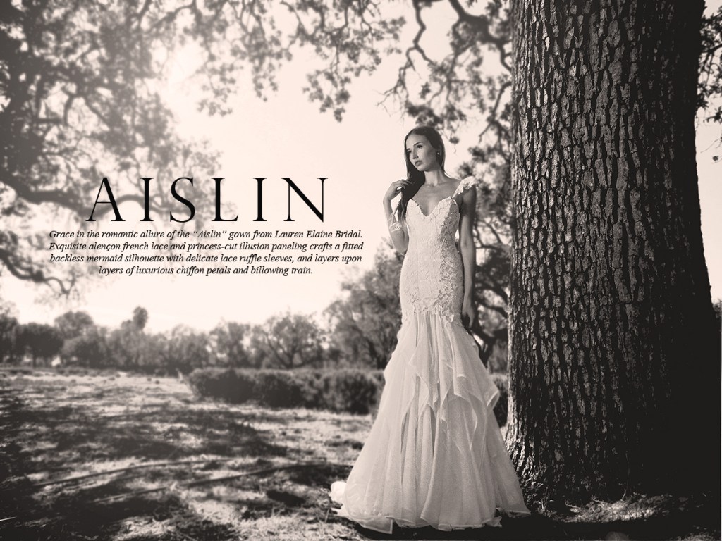 Chiffon and lace mermaid wedding gown