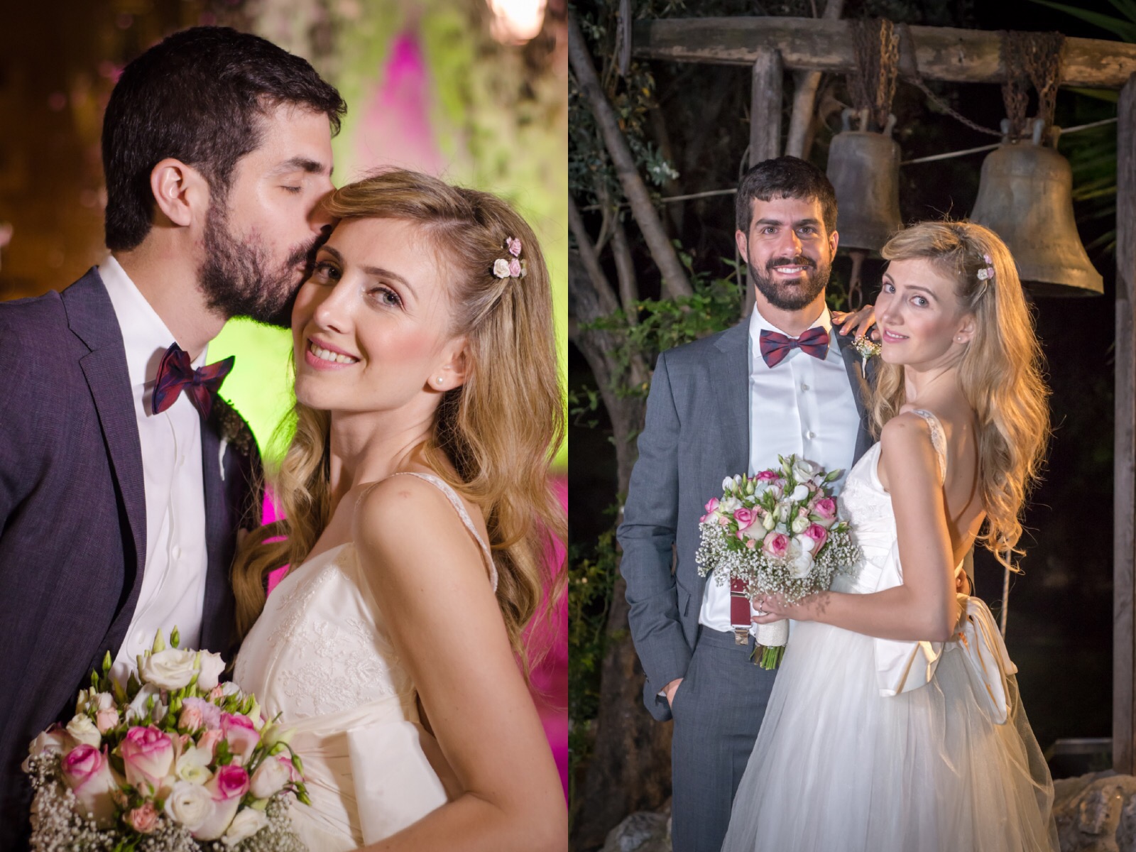 Backless wedding dress with oversize bow. Princess wedding gown.