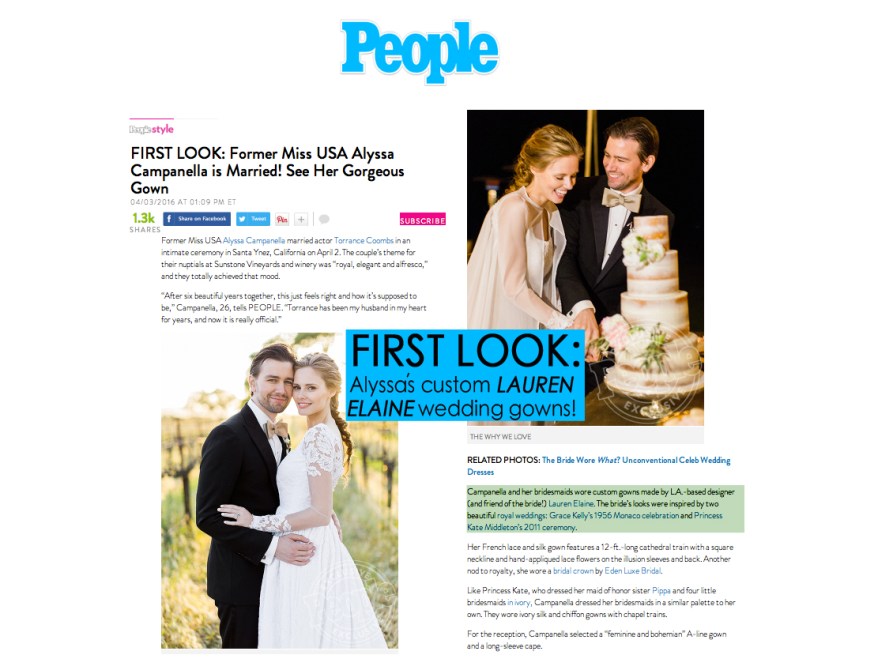 Alyssa Campanella's Lauren Elaine Wedding Gowns