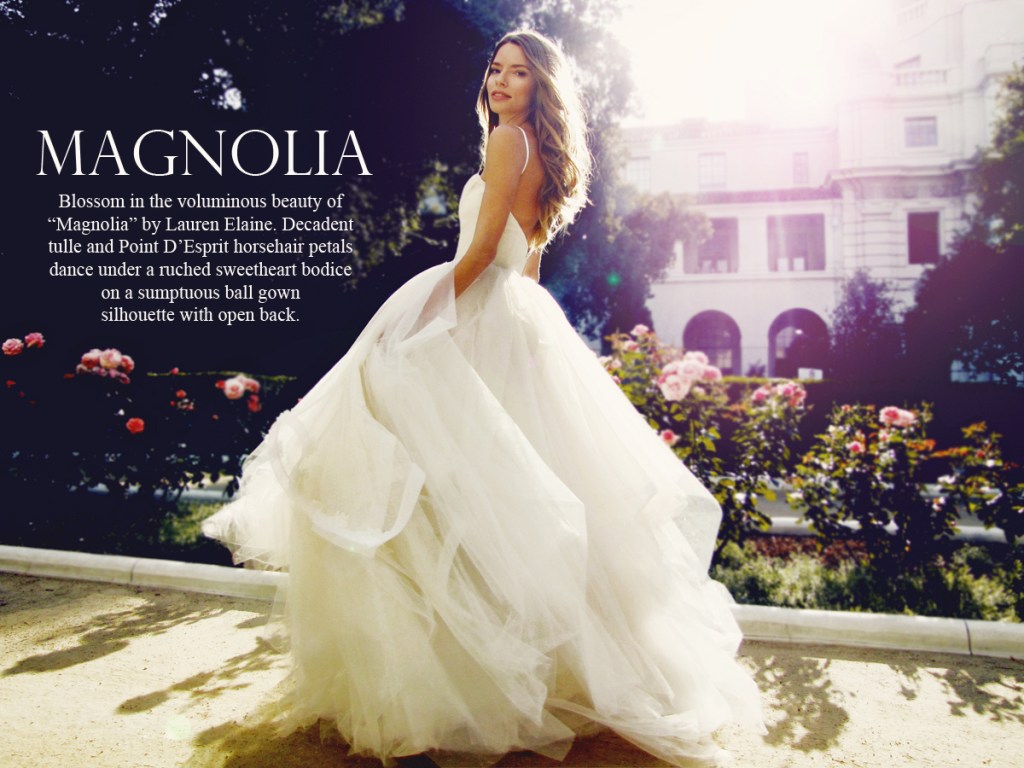 Magnolia by Lauren Elaine Bridal. Princess wedding gown.