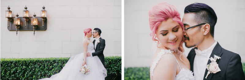Bride Jess wears the Monarch tulle ball gown wedding dress from Lauren Elaine Bridal.