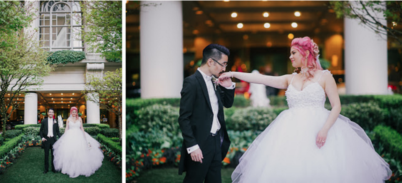 Bride Jess in her fairytale Lauren Elaine wedding gown.