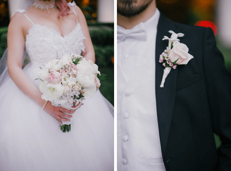 Florals for bride Jess and her Marie Anoinette inspired wedding.