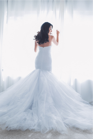 Back view of custom Jasmine gown by Lauren Elaine Bridal