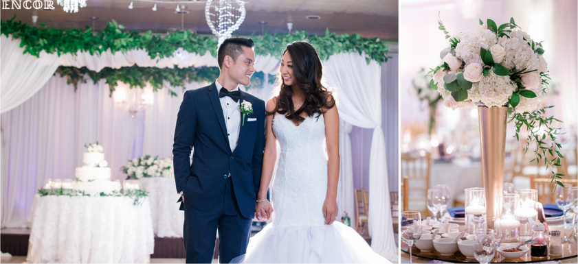 Michele enters her reception in her custom Lauren Elaine wedding gown