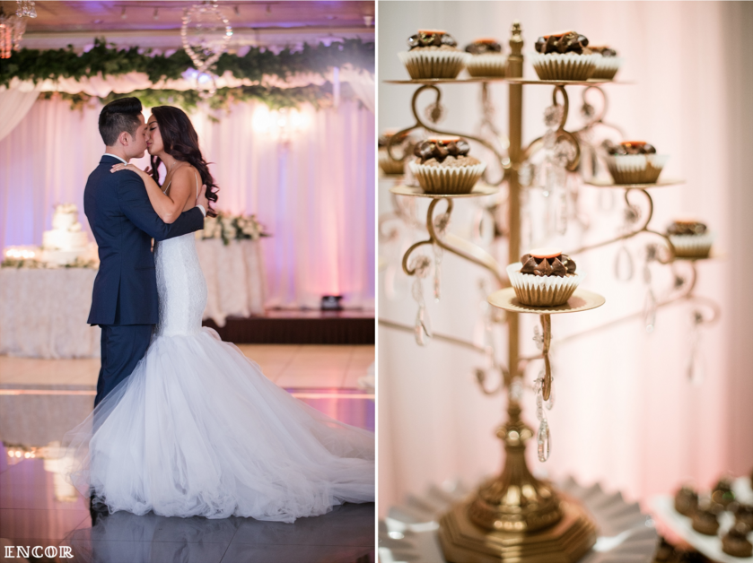 Michele dances in her Lauren Elaine mermaid Jasmine wedding gown