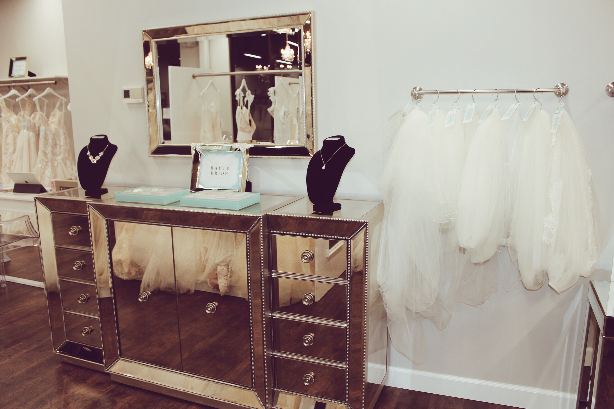 Interior of Genevieve's Bridal Couture in Barrington, Illinois