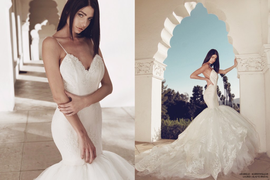 Best mermaid beach wedding gowns and destination dresses by Lauren Elaine Bridal