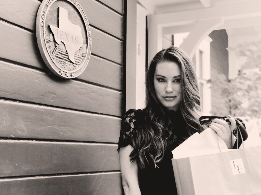 Designer lauren elaine at the historical pop up location for lauren elaine style house atx