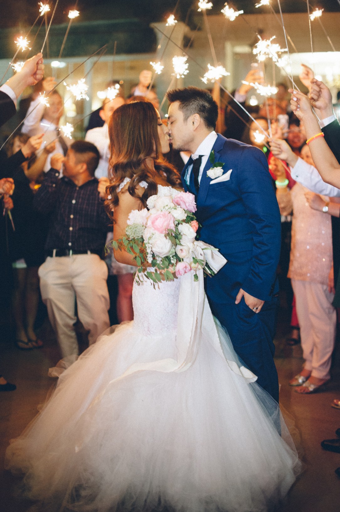 Fireworks at Bride Mary and Sernan's California country club wedding
