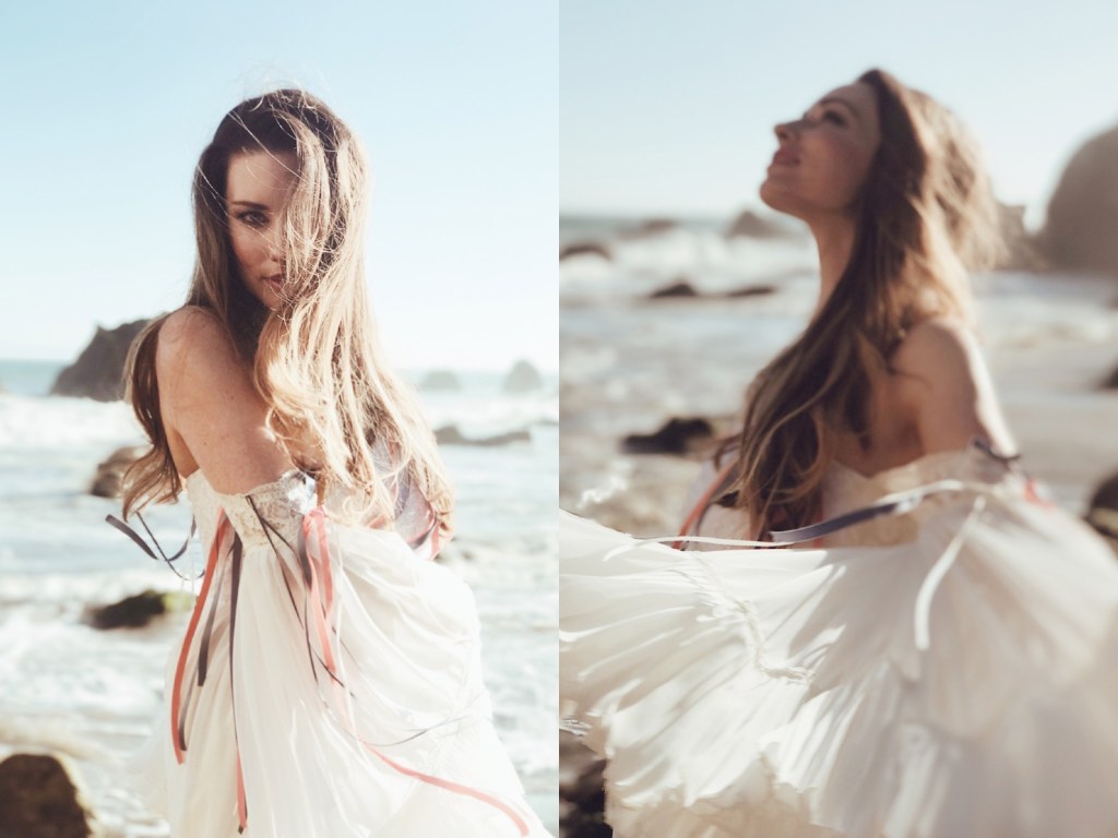 4th of July fashion featuring designer Lauren Elaine at el matador state beach in malibu, california