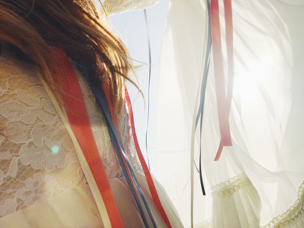 Red, white, and blue themed wedding fashion and wedding dresses by Lauren Elaine Bridal in Los Angeles