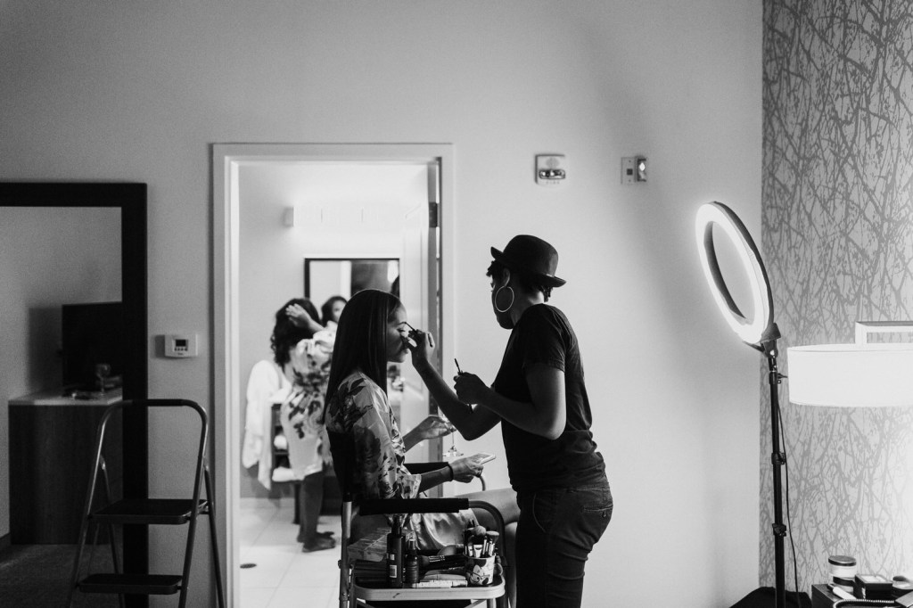 Bride Harmony gets ready for her Lafayette, Louisiana wedding