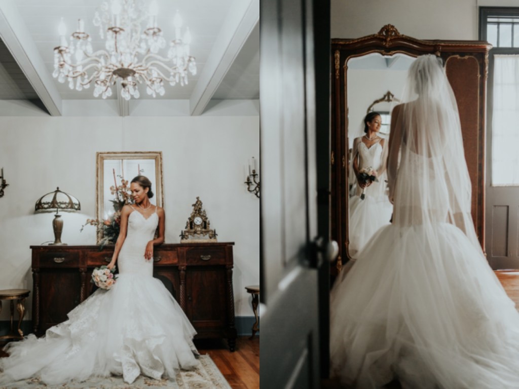 Lafayette Louisiana Wedding for bride Harmony in lauren elaine arabelle gown bridal portraits
