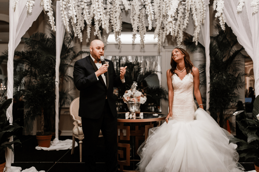 Wedding at La Pavillion in Lafayette, Louisiana featuring Lauren Elaine Arabelle wedding dress
