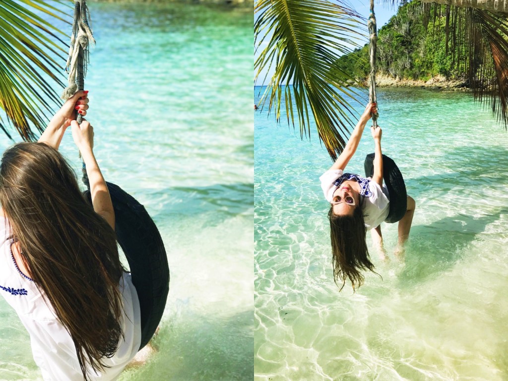 Fashion Designer Lauren Elaine explores St John's Oppenheimer Beach and tire swing
