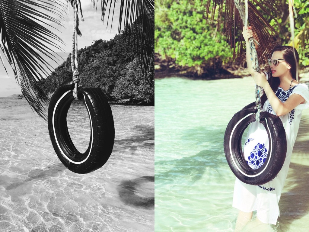 Fashion Designer Lauren Elaine explores St John's private oppenheimer beach in the US Virgin Islands