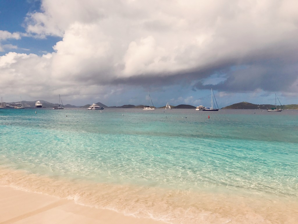Honeymoon Bay at St. John US Virgin Islands before a storm