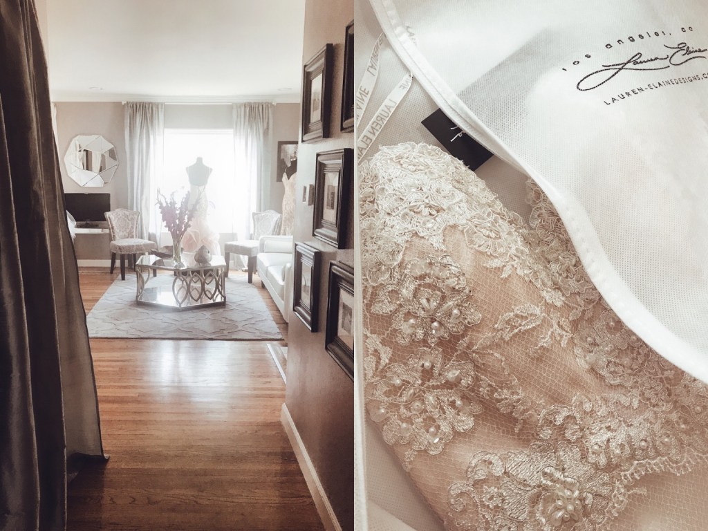 Interior of the Lauren Elaine Bridal Salon in Los Angeles, CA