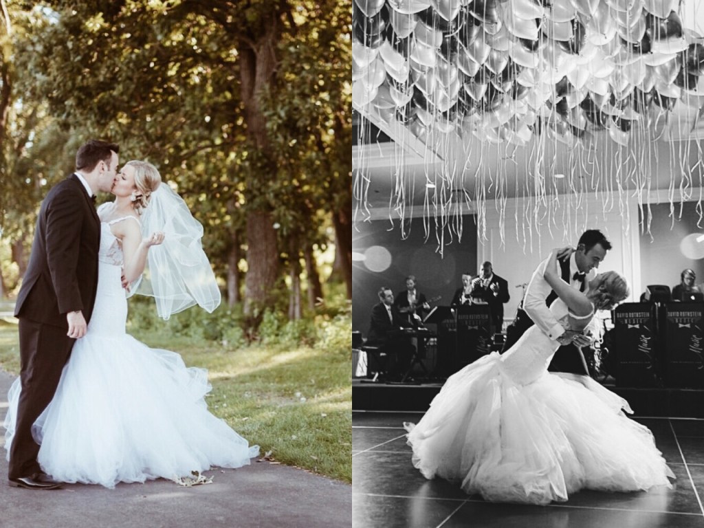 A chicago bride ties the knot in a custom mermaid wedding dress by Los Angeles Designer Lauren Elaine