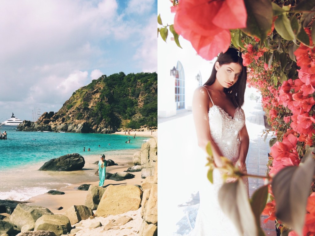 Shell Beach inspires Destination Beach Wedding Gown by Lauren Elaine