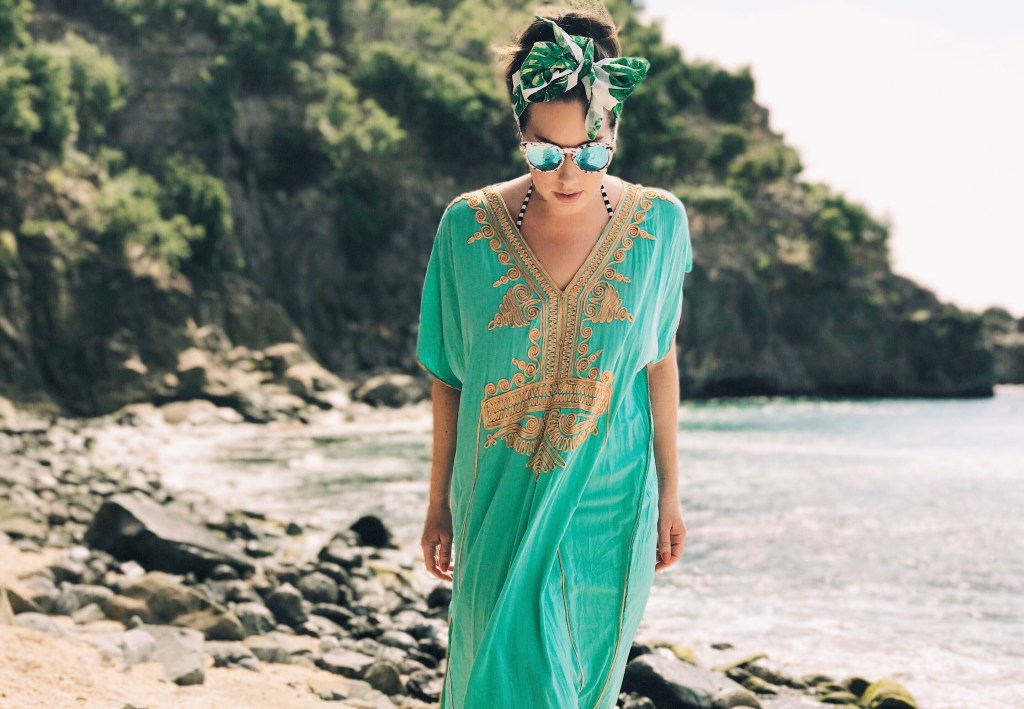Fashion Designer Lauren Elaine explores Shell Beach on St. Barts