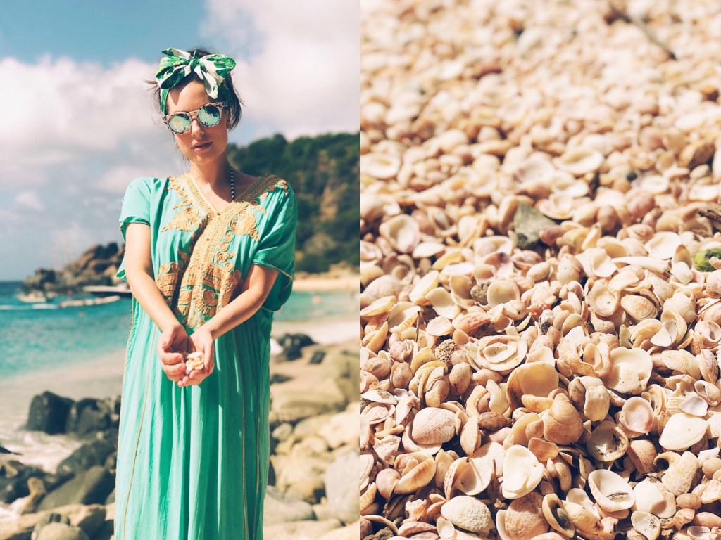Fashion Designer and Once Upon a Seam Blogger Lauren Elaine explores Shell Beach on St. Barts