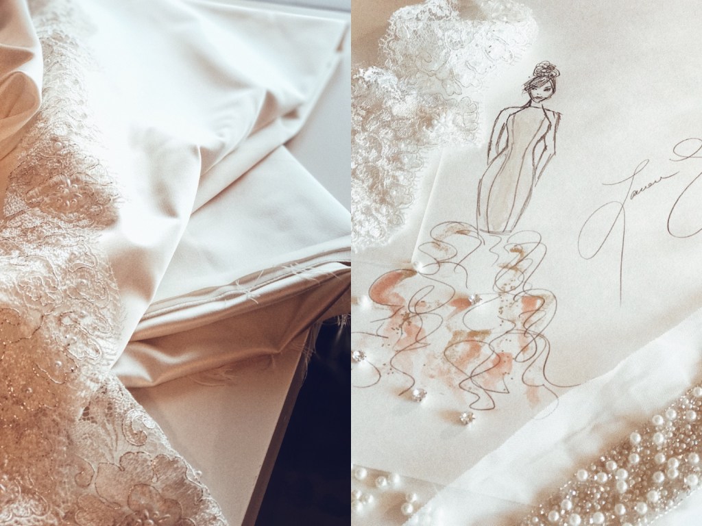 A sketch of Bridal Designer Lauren Elaine's 2018 "Widlfire" collection.
