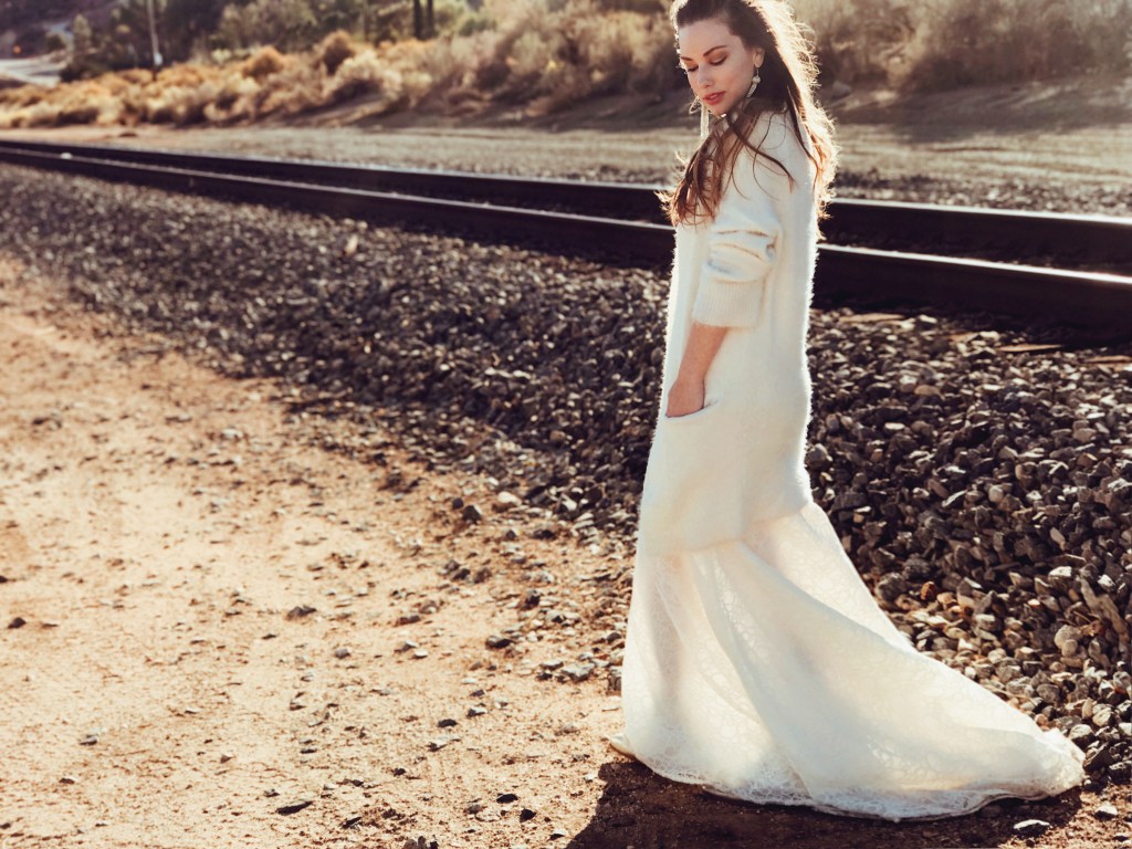 Cathedral trains on Lauren Elaine wedding dresses and bridal gowns.