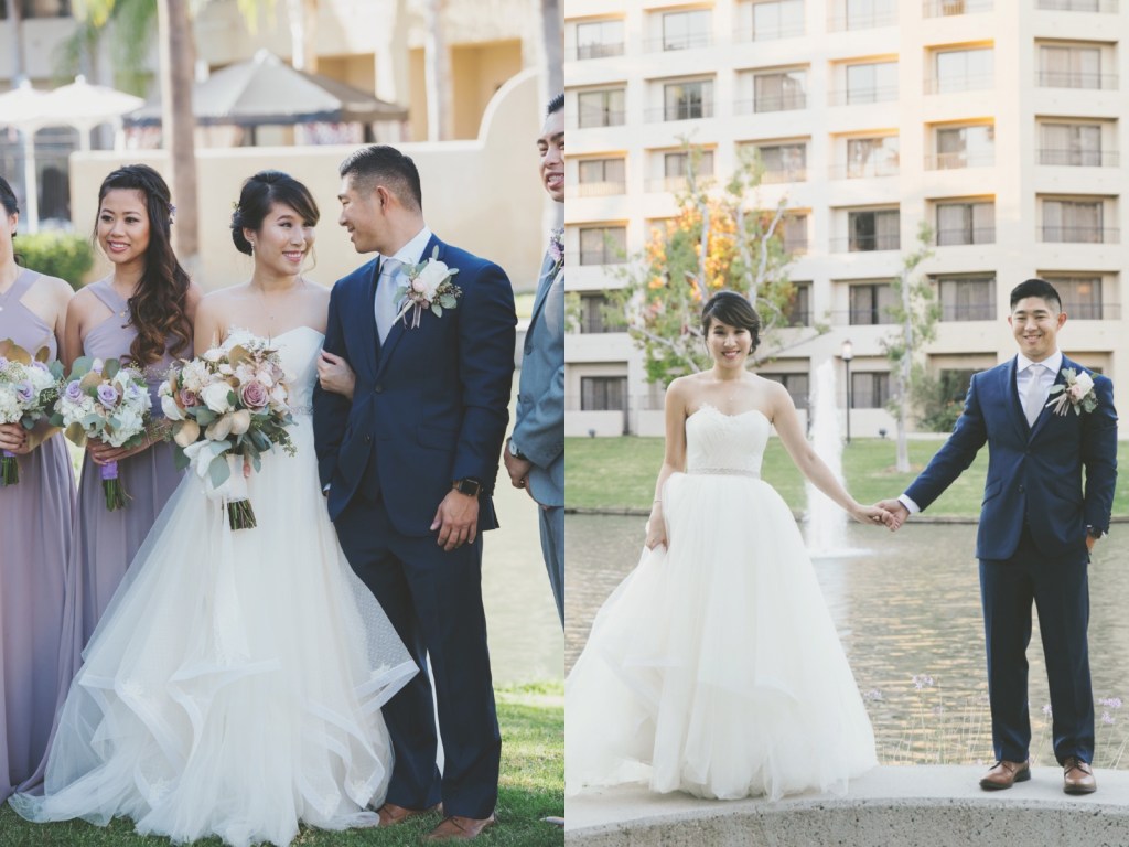 Bride Vicky wears a custom Lauren Elaine Magnolia gown at her Avenue of the Arts Wedding
