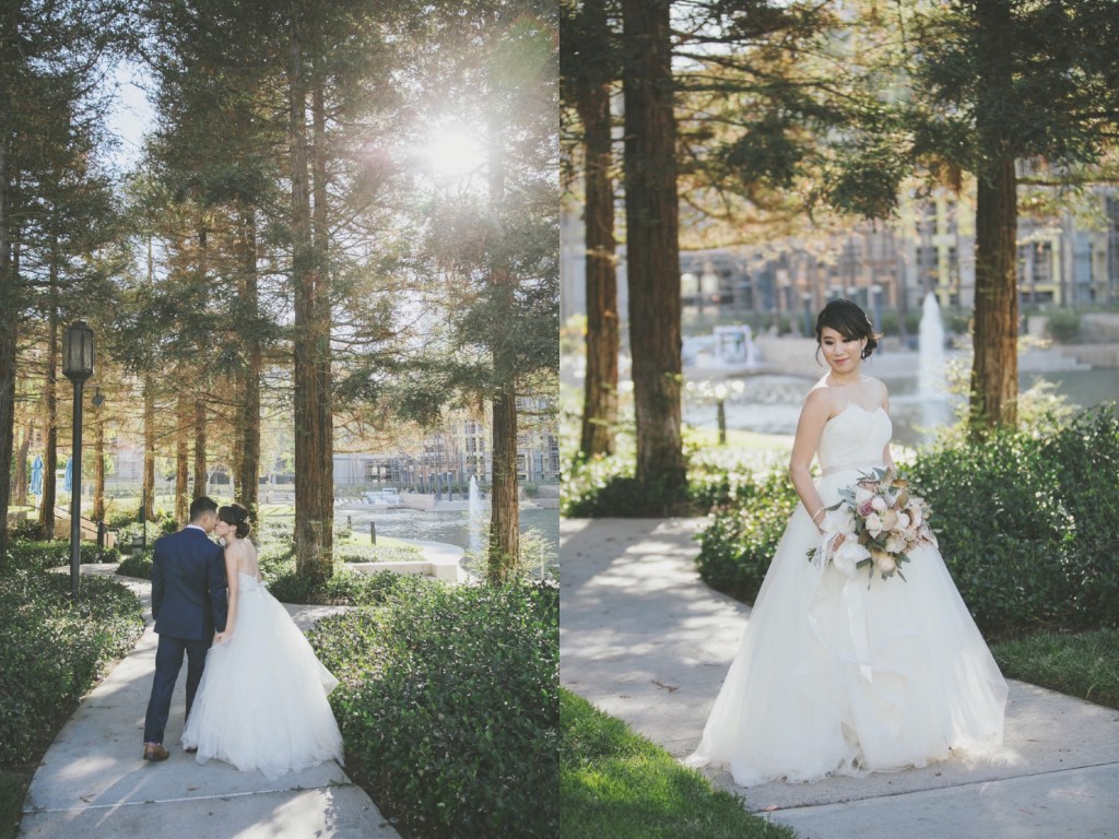 Bride Vicky wears a custom Lauren Elaine Magnolia ball gown wedding dress i