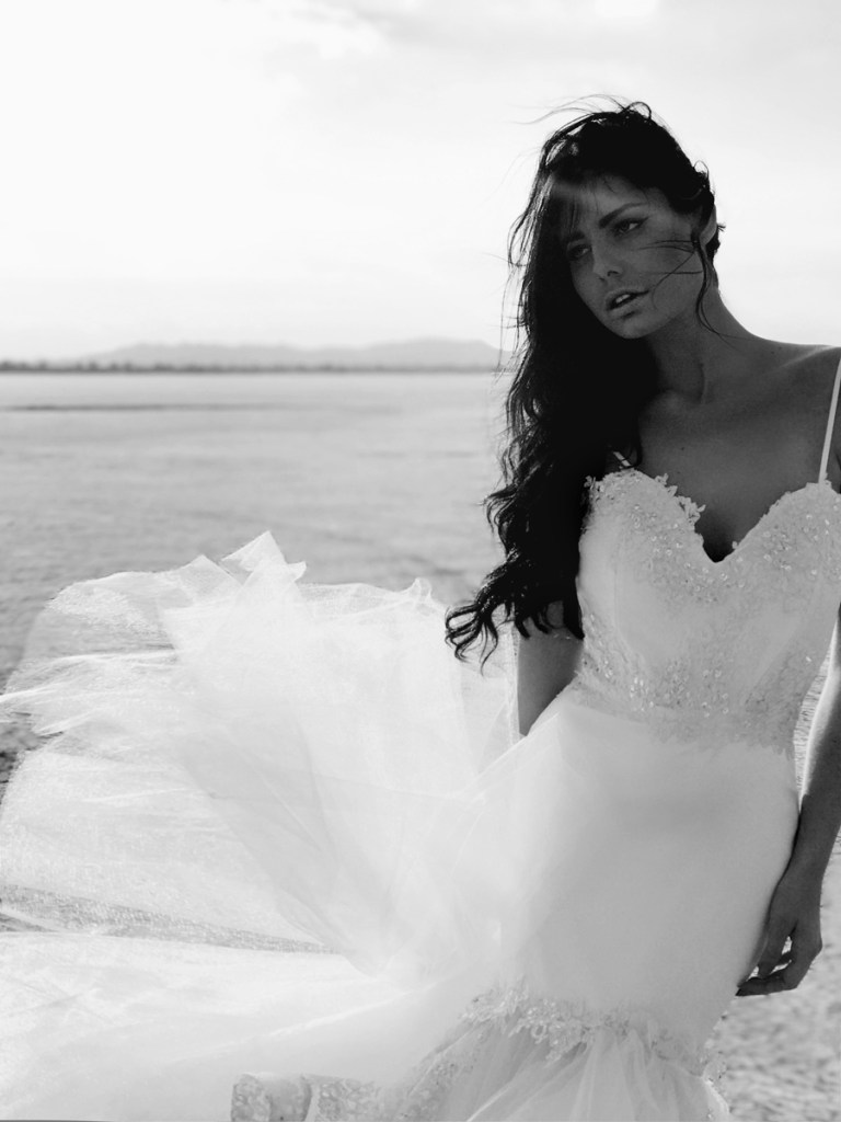 sweetheart satin mermaid sexy wedding dress with sparkle details by lauren elaine bridal