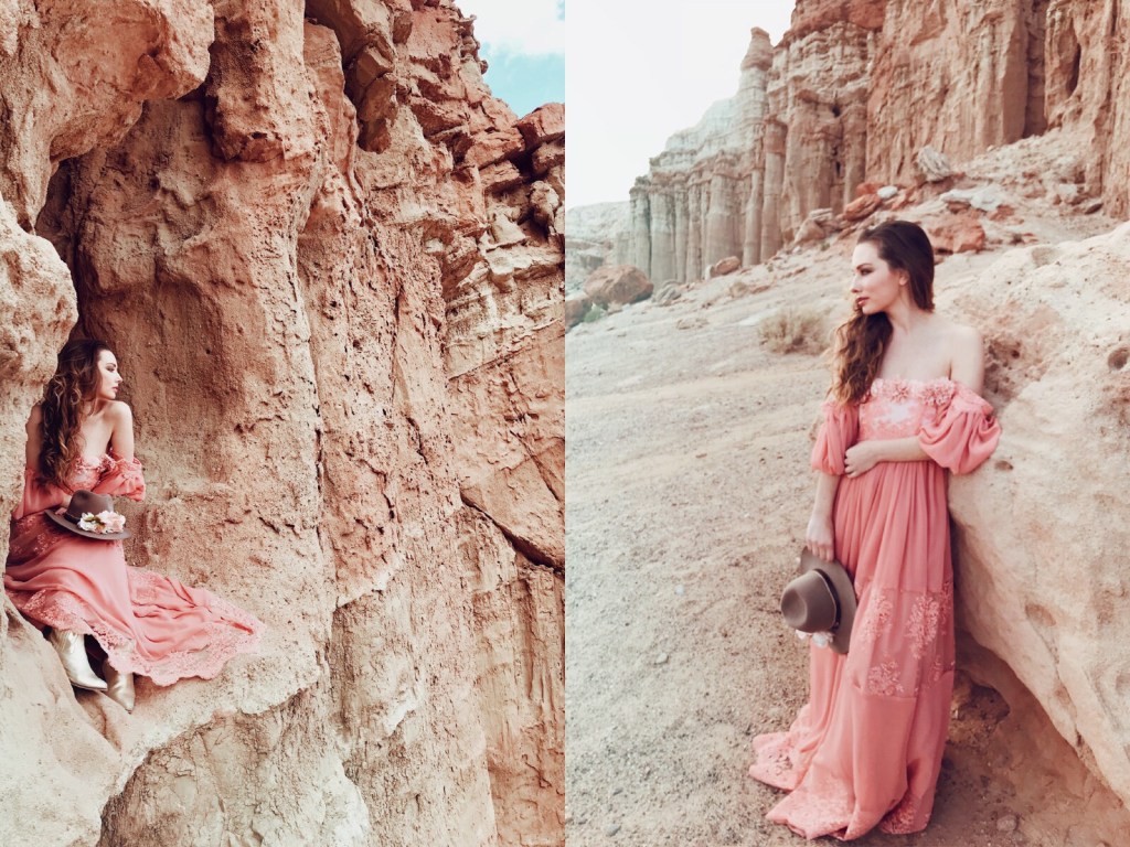 Red Rock Canyon fashion editorial with Los Angeles Fashion designer Lauren Elaine 
