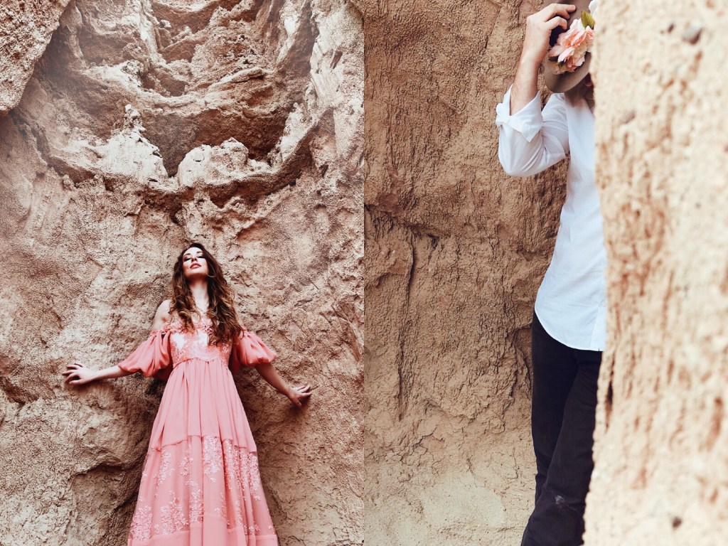 Los Angeles Bridal Designer Lauren Elaine and husband at Red Rock Canyon State Parl