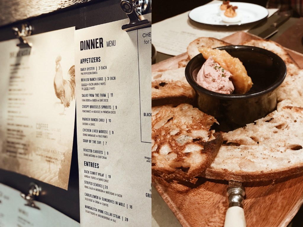 Chicken liver mousse at the Bear and Star Restaurant at the Fess Parker Wine Country Inn