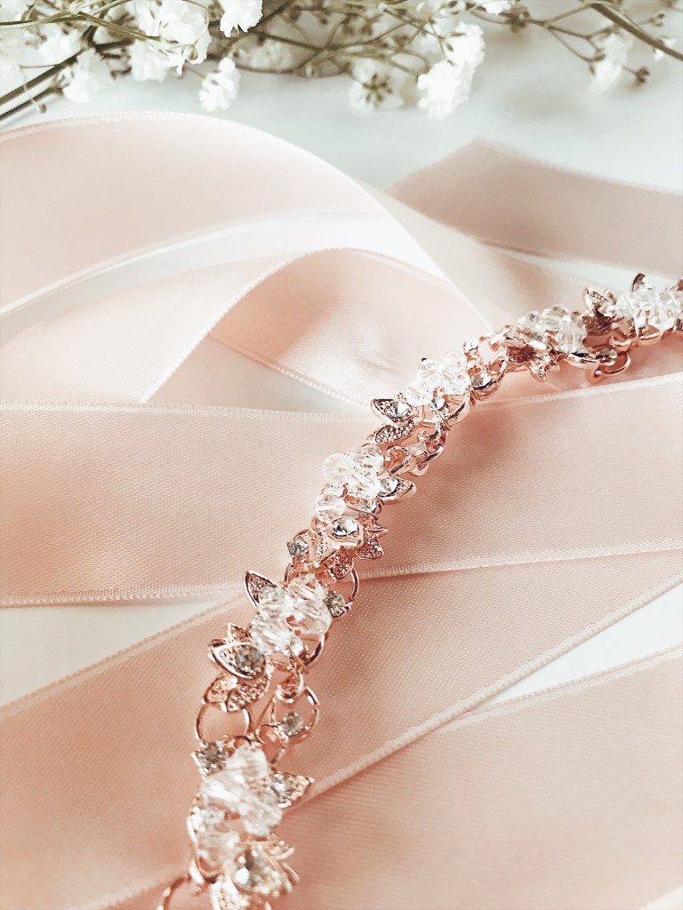 Lauren Elaine "Saffron" crystal bridal flower crown tiara