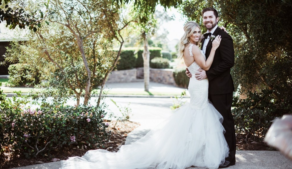 Bride Alex's wedding at the Thurdsay Club in San Diego and her custom Lauren Elaine "Capella" Gown