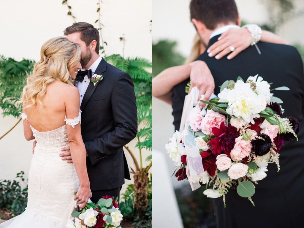 Bride Alex's wedding at the Thurdsay Club in San Diego and her custom Lauren Elaine "Capella" Gown