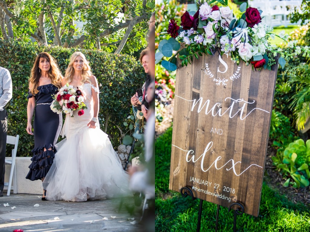 Bride Alex's wedding at the Thurdsay Club in San Diego and her custom Lauren Elaine "Capella" Gown