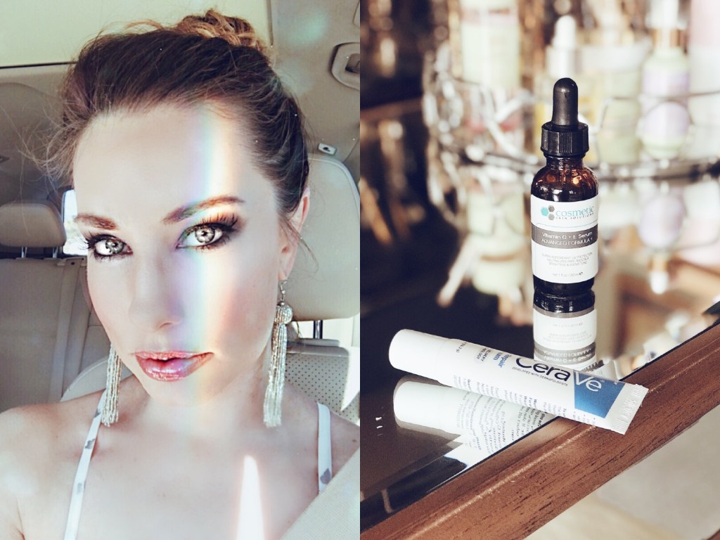 Cosmetic skin solutions C+E Ferulic serum and Cerave Eye Repair Cream