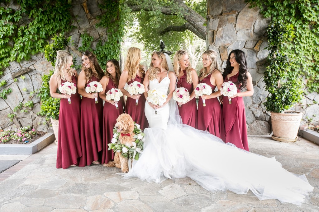 Bride Amanda wears a custom Epiphany satin mermaid by Lauren Elaine Bridal