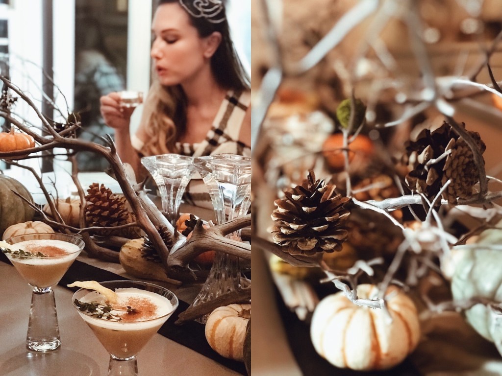 Fall tablescape and brown sugar bourbon cocktail recipe by Designer Lauren Elaine