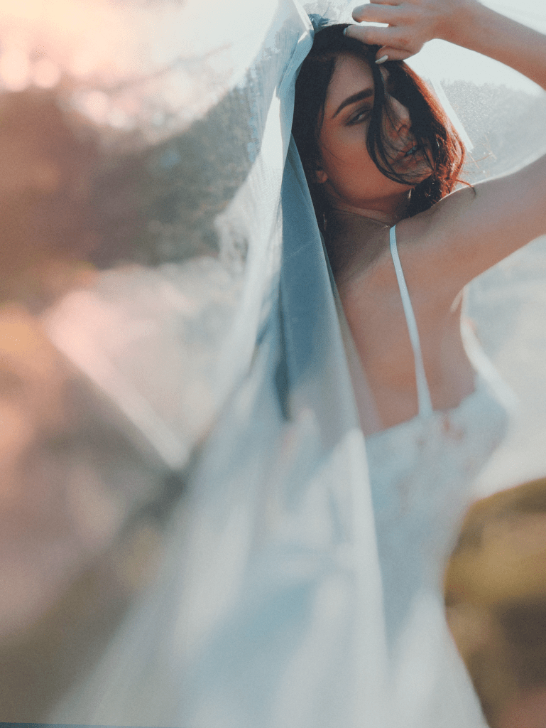 Lauren Elaine blusher veil bohemian fashion editorial.