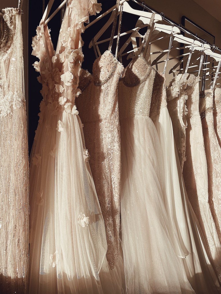 Lauren Elaine couture gowns on display at the Lauren Elaine Las Vegas Trunk Show
