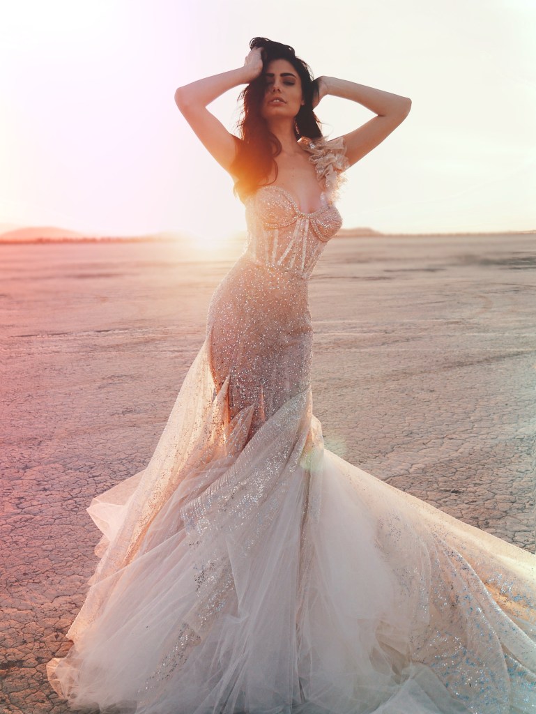 Unique and glamorous mermaid wedding gowns by Lauren Elaine Bridal in Los Angeles 