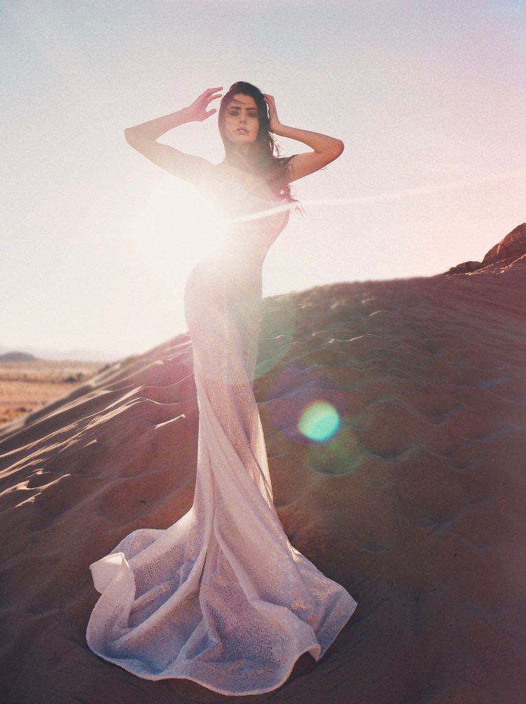Lauren Elaine Atlas Bridal Gown inspired by Capricorn from Stardust Collection.