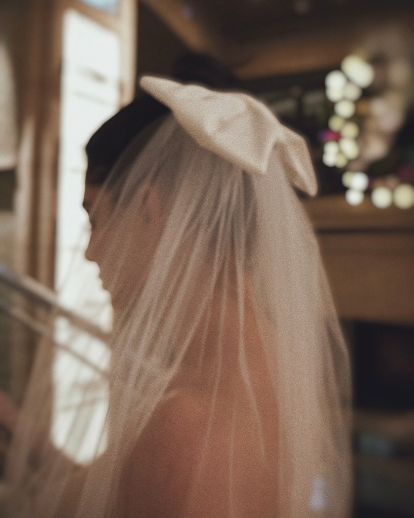 Bow wedding veils by Lauren Elaine Bridal