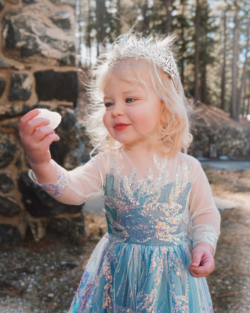 Faire Everlaine wears the Laure Elaine Snow Queen Princess Dress